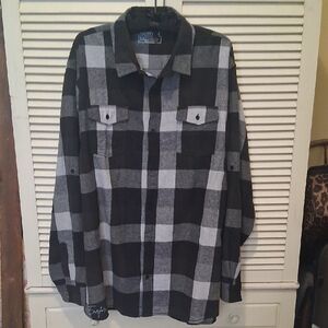 Casual Black and Gray Checkered Men's Shirt